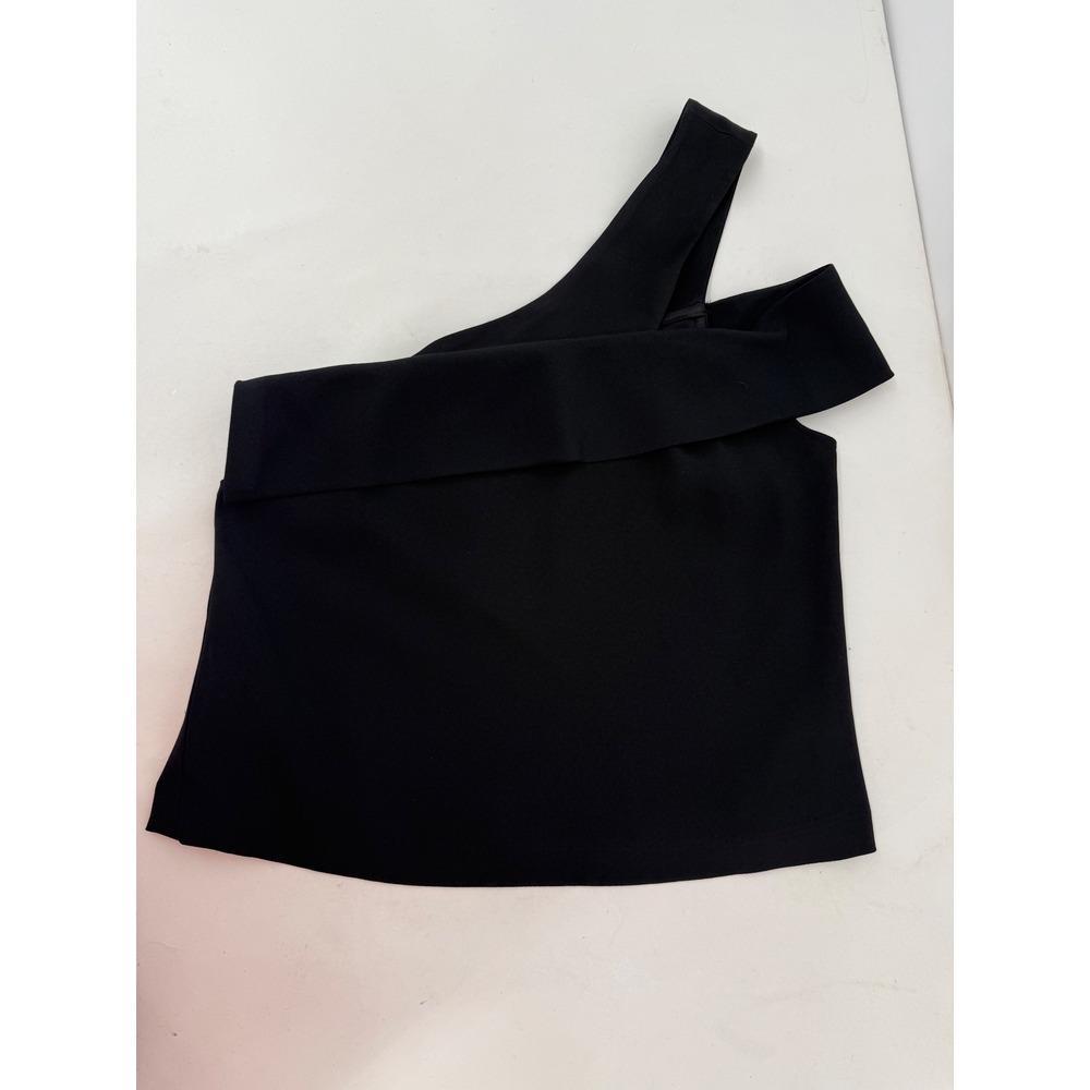 Ramy Brook One-Shoulder Black Crop Top